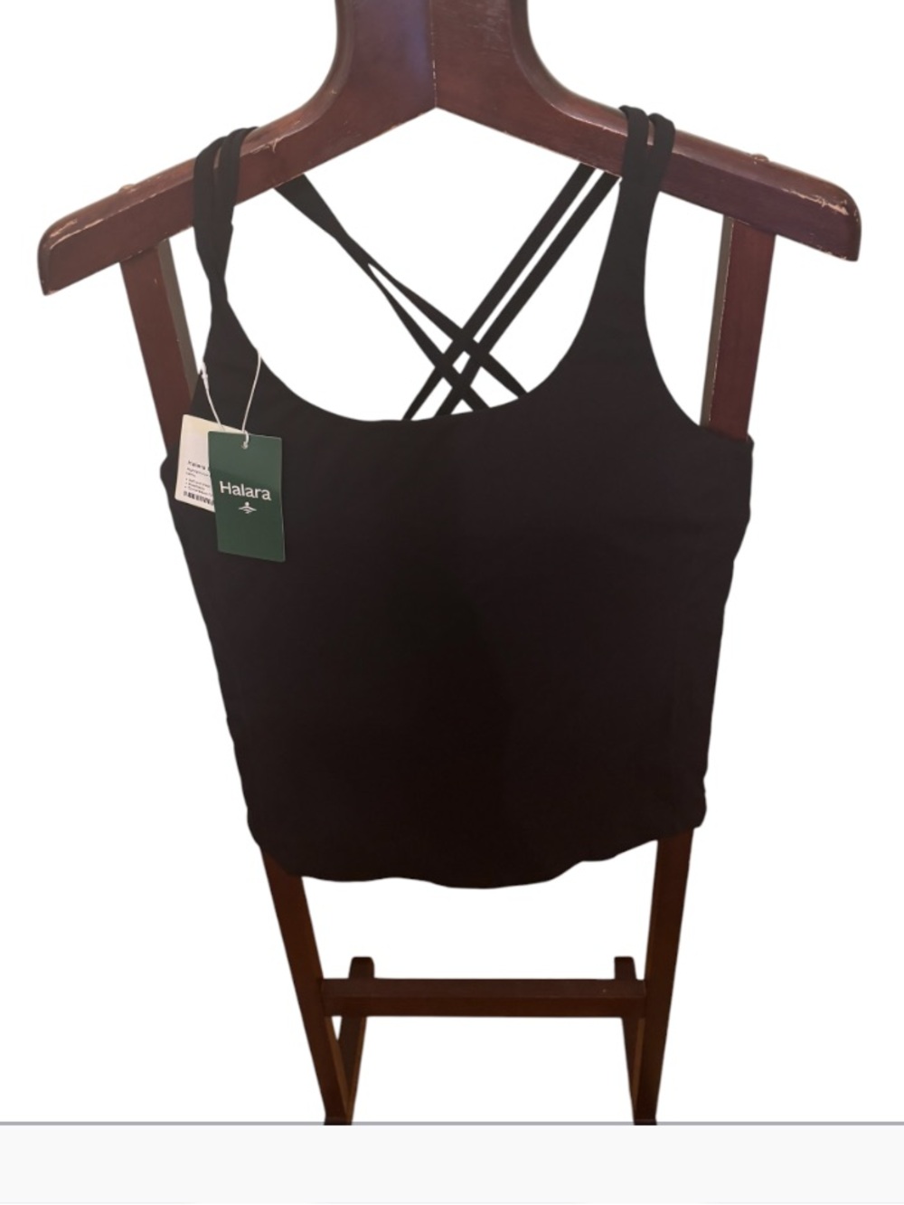 Halara Black Crisscross Strap Tank brand new organic material size L